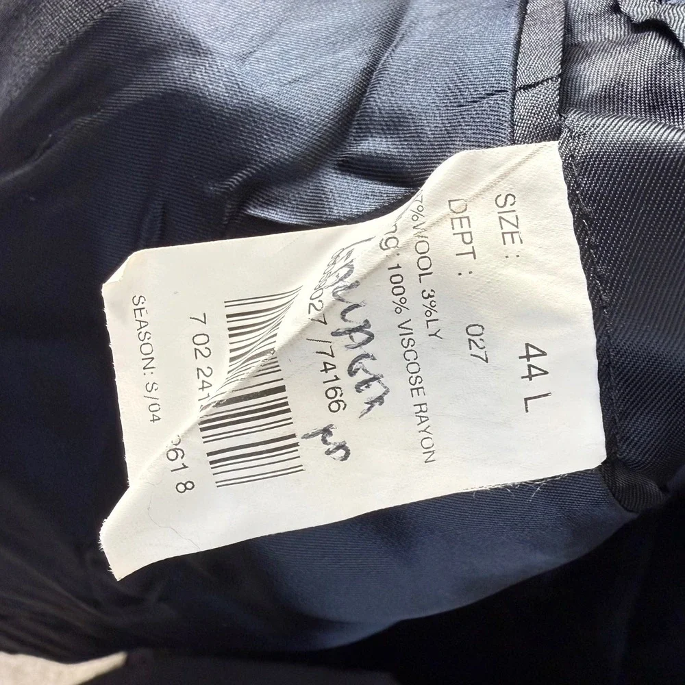 Brooks Brothers 346 Mens 44L Navy Blue Wool Stretch Blazer Sport Coat 2-Button